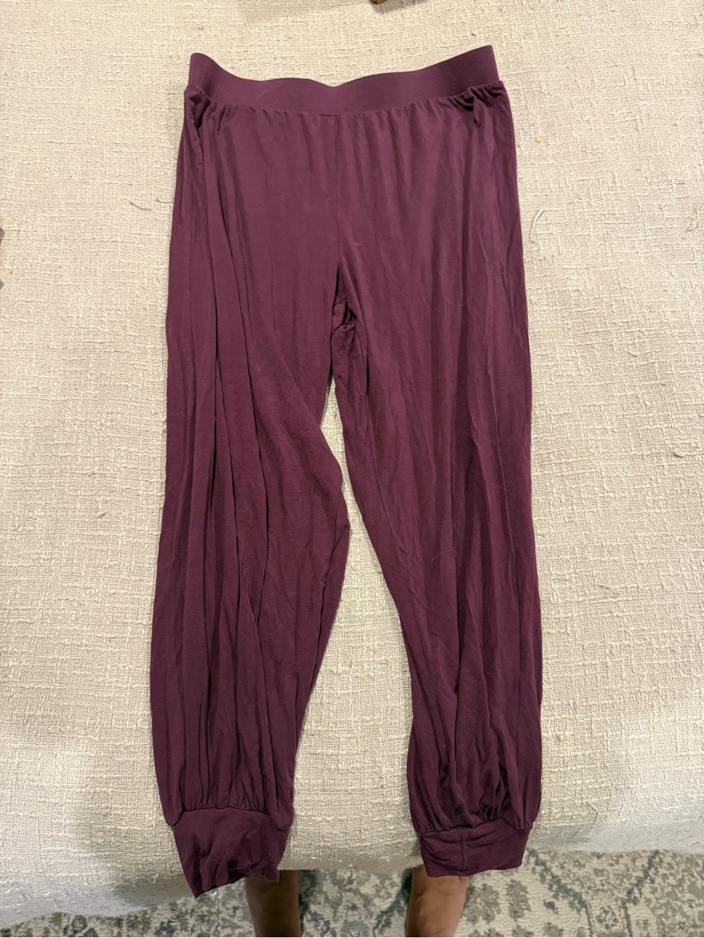 Elastic Waist Burgundy Balloon / Genie Pants